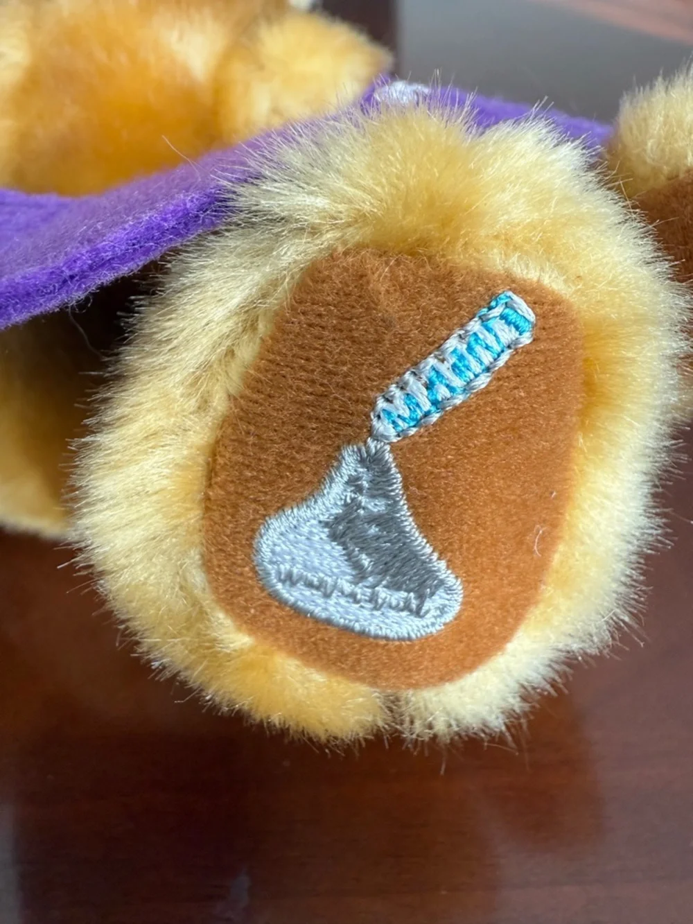 Vintage Hersheys kisses teddy bear plush Purple Heart bib removable rare